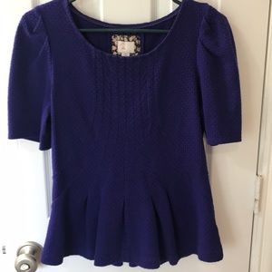 Anthropologie Royal Blue Peplum